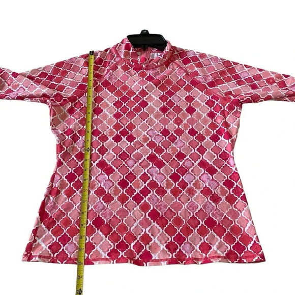 Garnet Hill Signature Rashguard Swim Long Sleeve Top in Pink Women’s Size Medium - Picture 6 of 9